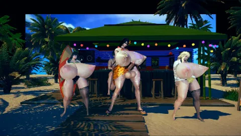 Chifuyu, Charlotte, Houki, and Ichika Orimura Beach Day HMV (New Thang)