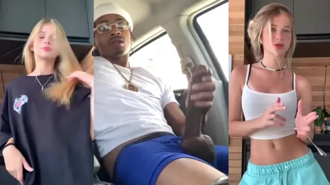 BIG BLACK COCK & Cute White Blonde Girl (BBC BABECOCK SPLITSCREEN) 