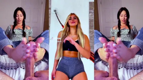 Montagem Bandido - Footjob Cumshot Compilation PMV - TikTok Splitscreen